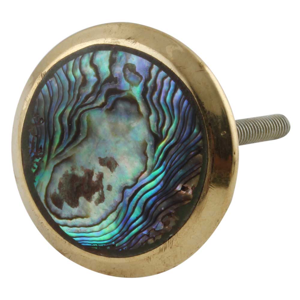 Green Feather Brass Knobs